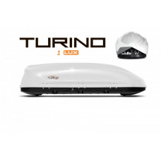 Бокс-багажник на крышу аэродинамический серый Turino 1 Lux двухстороннее открывание 410 л