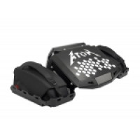 Вынос радиатора со шноркелем для квадроцикла Polaris SPORTSMAN TOURING 1000. Серия Реактор с черными кофрами