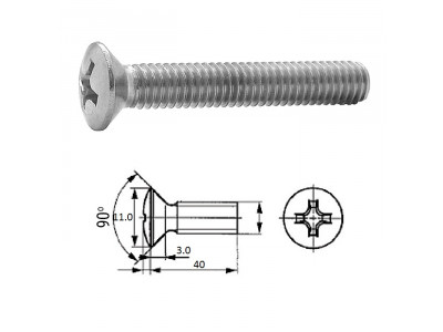 Винт п/пот.гол M6X40 нерж.A2 (100 шт)