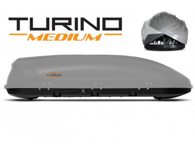 Бокс-багажник на крышу аэродинамический белый Turino Medium 460 л
