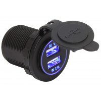 Гнездо питания с USB-разъемами 3,1 А подсветка