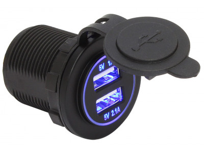 Гнездо питания с USB-разъемами 3,1 А подсветка