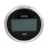 GPS-спидометр электронный, черный циферблат, нержавеющий ободок, выносная антенна, д. 85 мм