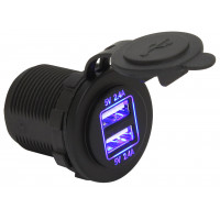 Гнездо питания с USB-разъемами 4,8 А подсветка