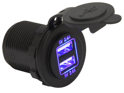Гнездо питания с USB-разъемами 4,8 А подсветка
