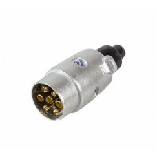 Вилка электрическая алюминиевая, европейский стандарт, круглая 7-pin (7-штырьковая)