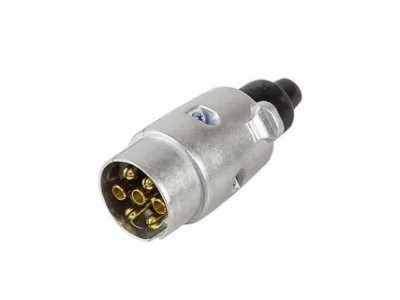Вилка электрическая алюминиевая, европейский стандарт, круглая 7-pin (7-штырьковая)