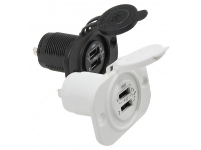 Гнездо зарядное 2хUSB белое